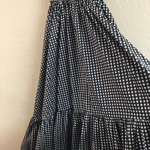 Caroline Constas Strapless Gingham Midi Dress Small Black White Vacation Party - Picture 6 of 10